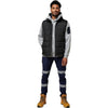 Mens Hard Yakka Puffa 2.0 Vest Waterproof Winter Zip Up Black