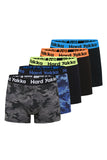 5 x Hard Yakka Mens Cotton Trunk Trunks Black/Camoflage Y26578