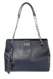 Womens Vky Original Leila Shoulder Classic Leather Bag Handbag - Navy