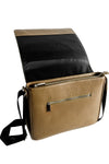 Unisex Vky Konstantine Large Leather Messenger Shoulder Bag Handbag - Taupe