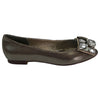 Zasel Crystal Ladies Womens Silver Leather Open Toe Flat Work Dress Casual Shoes