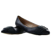 Zasel Lucy Ladies Womens Navy Leather Flat Pointy Flats Work Dress Casual Shoes