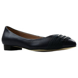 Zasel Lucy Ladies Womens Navy Leather Flat Pointy Flats Work Dress Casual Shoes