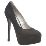 Zasel Paris Womens Ladies Sparkly Black High Heel Platform Peep Toe Heels Shoes