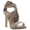 Zasel Peta Ladies Womens Beige Suede Leather High Heels Open Toe Dress Shoes