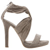 Zasel Peta Ladies Womens Beige Suede Leather High Heels Open Toe Dress Shoes